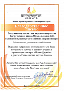 Центр культурных инициатив. Благодарственное письмо